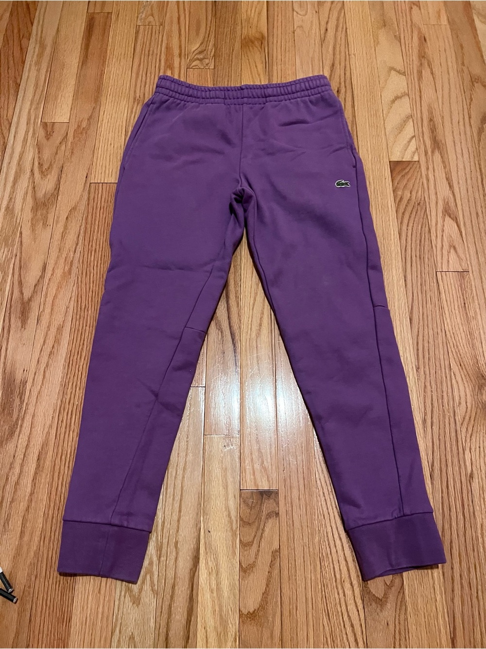 Lacoste Men’s Purple Sweatpants with Croc Logo